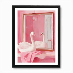 Swans In The Mirror 1 Art Print