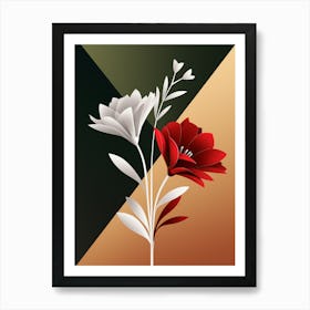 Abstract Flowers 1 Art Print