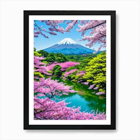 Mt Fuji Cherry Blossoms Mount Fuji Japan Art Print