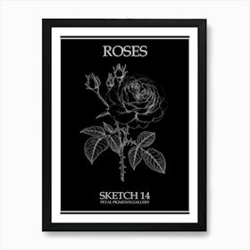 Roses Sketch 14 Poster Inverted Art Print