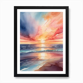 Sunset On The Beach 3 Art Print