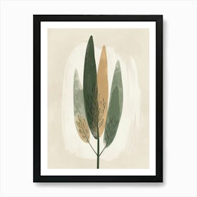 Cypress Tree Minimal Japandi Illustration 4 Art Print