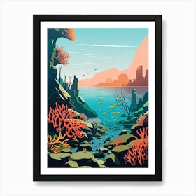 Great Barrier Reef, Australia, Bold Outlines 1 Art Print