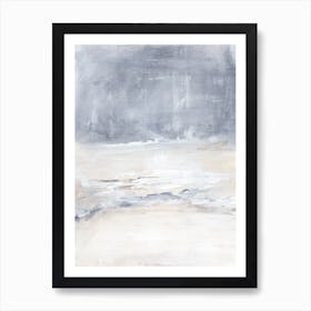 Neutral Abstract Landscape Painting Modern Minimalist Gray Beige Art Print