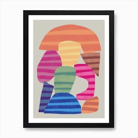 Abstract Stripe Minimal Collage 16 Art Print