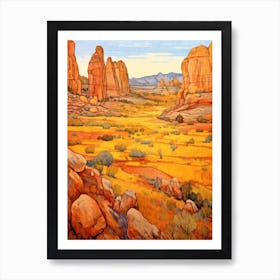 Autumn National Park Painting Arches National Park Utah Usa 1 Art Print