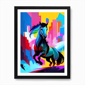 Horse In The City Art Print