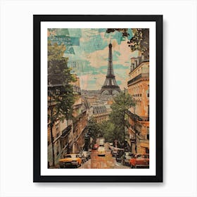Retro Paris Kitsch Collage 2 Art Print