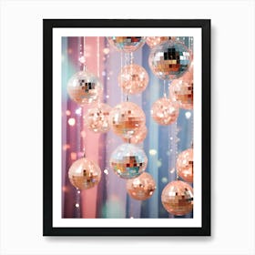 Disco Balls, Pink Colors, Preppy Aesthetic, Trendy 1 Art Print