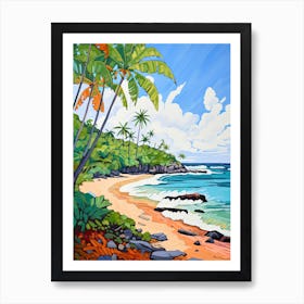 El Yunque Beach, Puerto Rico, Matisse And Rousseau Style 2 Art Print