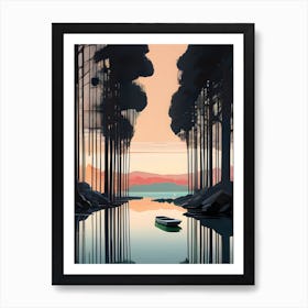 Sunset In The Woods Art Print