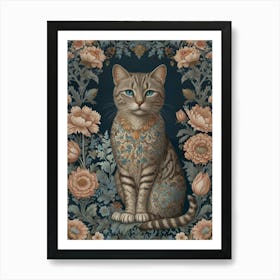 william morris cat art 1 Art Print