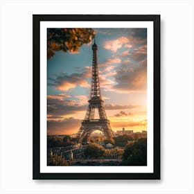 Eiffel Tower At Sunset 1 Art Print