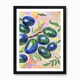 Olive Vintage Sketch Fruit Art Print