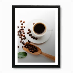 Coffee And Coffee Beans - coffee vintage poster, coffee poster Art Print