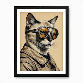 Steampunk Cat Art Print