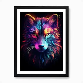 Colorful Wolf Art Print