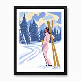 Le Grand Bornand, France Glamour Ski Skiing Poster Art Print