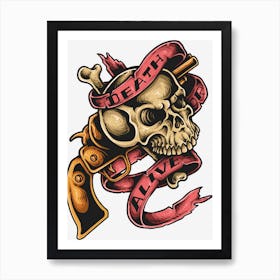 Skull And Gun Art Print