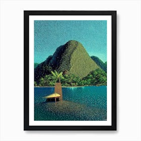 Palawan Philippines Pointillism Style Tropical Destination Art Print