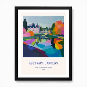 Colourful Gardens Palace Of Fontainebleau Gardens France 2 Blue Poster Art Print