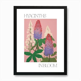 Hyacinths In Bloom Flowers Bold Illustration 1 Affiche