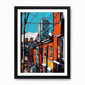 Window View Of Toronto Canada In The Style Of Pop Art 3 Art Print