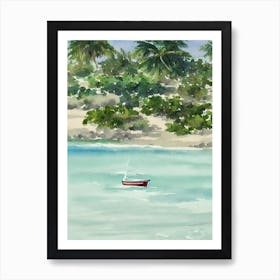 Ambergris Cay Turks And Caicos Watercolour Tropical Destination Art Print