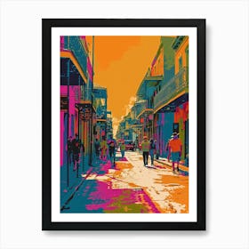 Frenchmen Street Retro Pop Art 2 Art Print