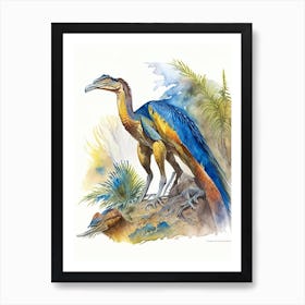 Dromaeosaurus 1 Watercolour Dinosaur Art Print