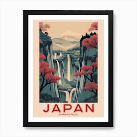 Shiraito Falls, Visit Japan Vintage Travel Art 4 Art Print