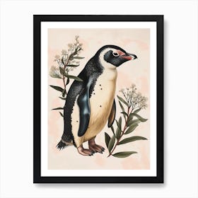 Adlie Penguin King George Island Vintage Botanical Painting 3 Art Print