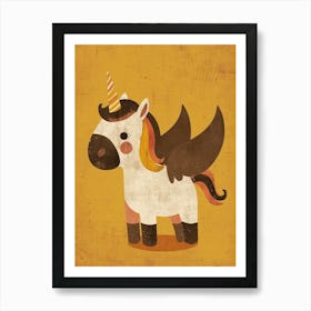 Unicorn Pegasus With Wings Cute Kids Muted Pastel 2 Art Print