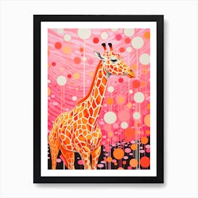 Giraffe Dot Portrait 1 Art Print