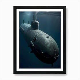 Submarine Underwater-Reimagined Art Print