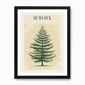 Hemlock Tree Minimal Japandi Illustration 4 Poster Art Print