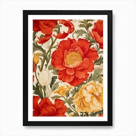 Red And Yellow Flowers Art Print