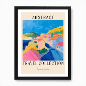 Abstract Travel Collection Poster Dubrovnik Croatia 4 Art Print