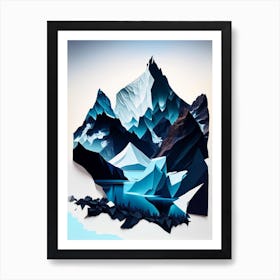 Los Glaciares National Park Argentina Cut Out Paper Art Print