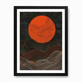 Sunset Over Waves Art Print