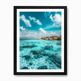 Azure Sea In The Maldives Art Print