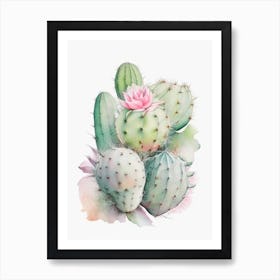 Peyote Cactus Pastel Watercolour 1 Art Print