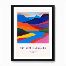 Colourful Abstract Abisko National Park Sweden 4 Poster Blue Art Print