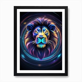 Neon Lion Art Print