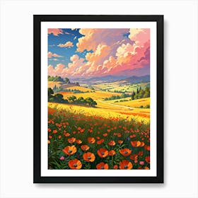 Poppies In The Field Art Print