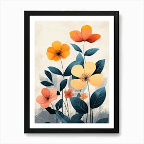 Flowers On A Canvas Art Print