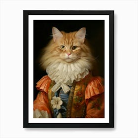 Ginger Cat With Ruffled Collar 2 Art Print