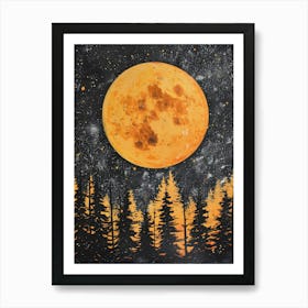 Full Moon In The Forest 2 Art Print