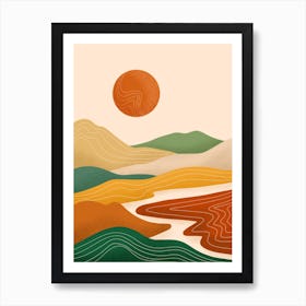 Sunset River 1 Art Print