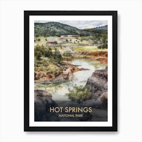 Hot Springs National Park Watercolour Vintage Travel Poster 1 Art Print